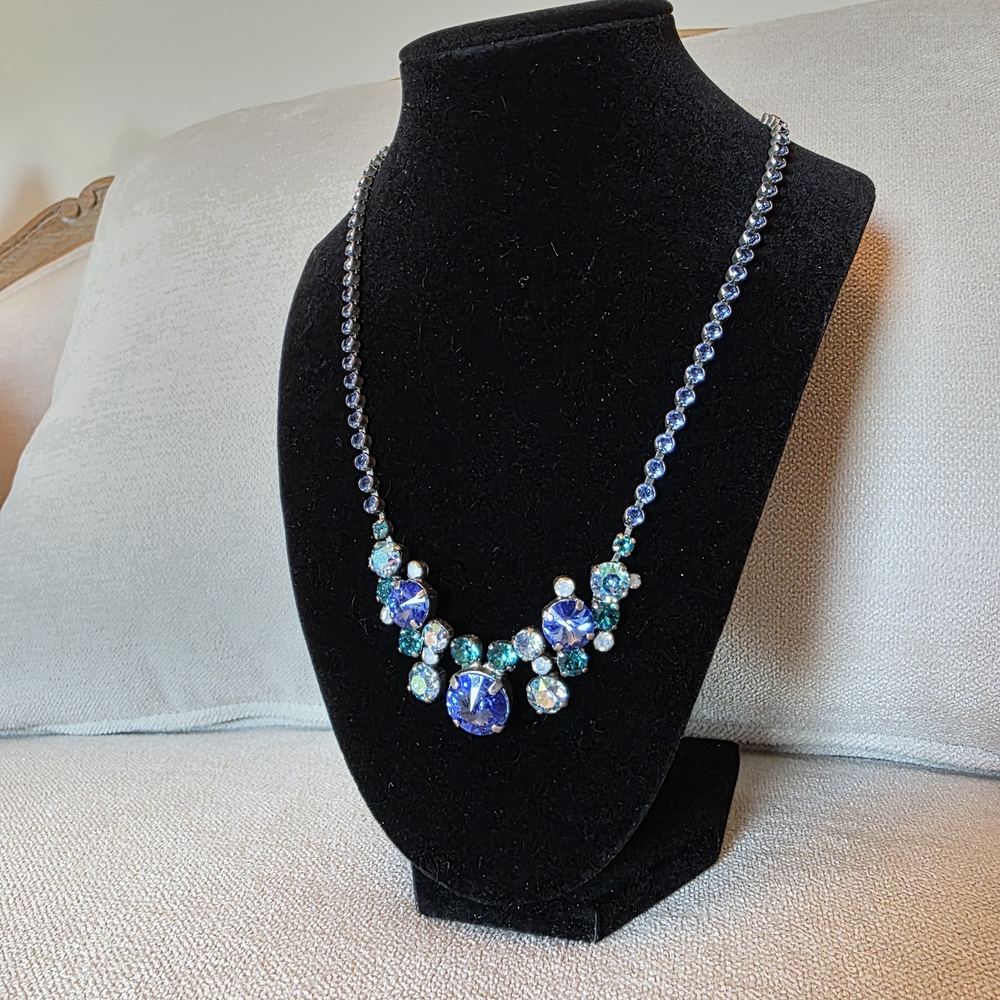 Sorrelli Sapphire + Aqua Crystal Statement Necklace - Picture 2 of 5